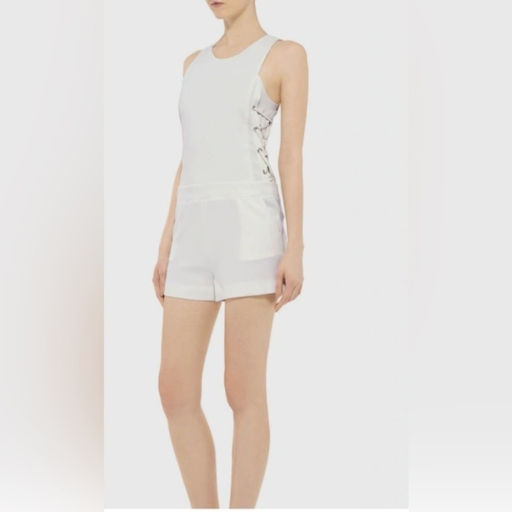 IRO White Sleeveless Lace-Up side Romper size 40
